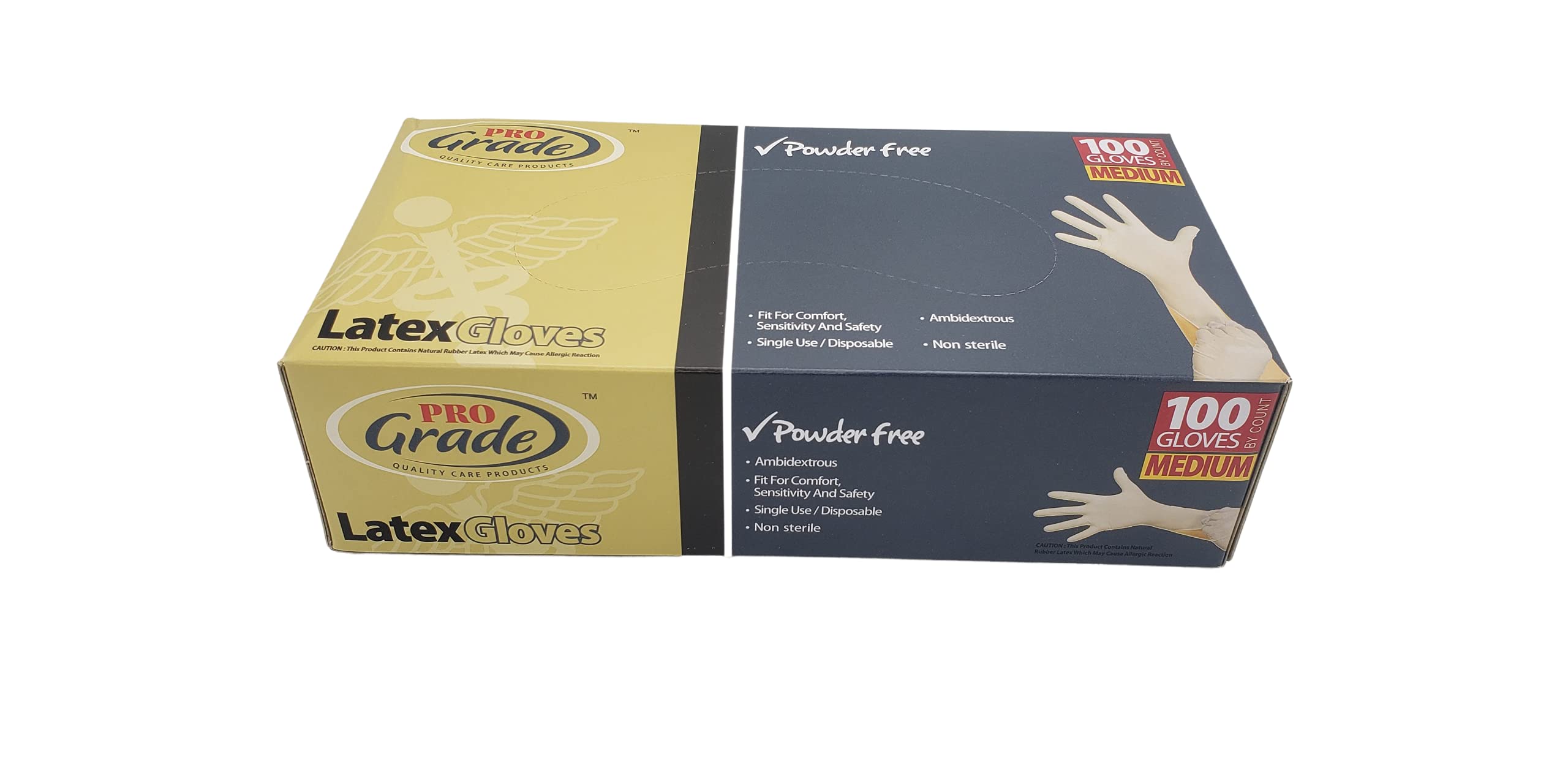 Amazon.com: Pro Grade Latex Gloves Powder Free 100 Gloves MEDIUM